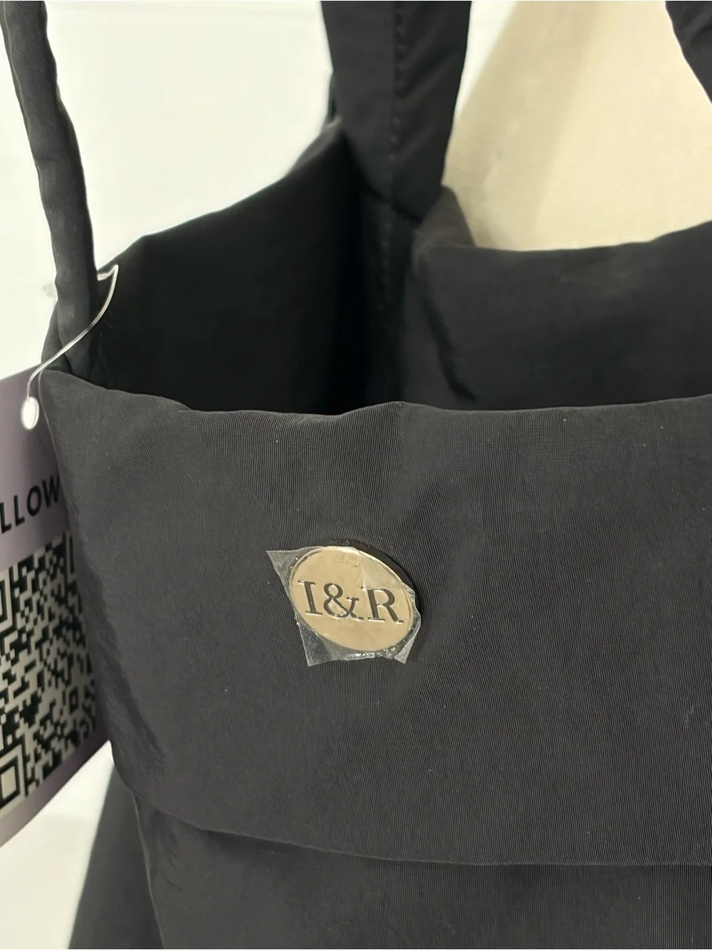 Iris' Favorite Tote Bag Large Zippered Canvas Tote Bag Iris & Rainbow Black NWT